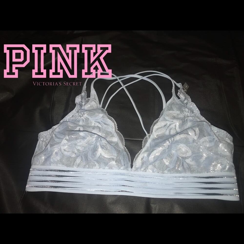 Victoria Secret Pink Bralette - Blue sparkle bra